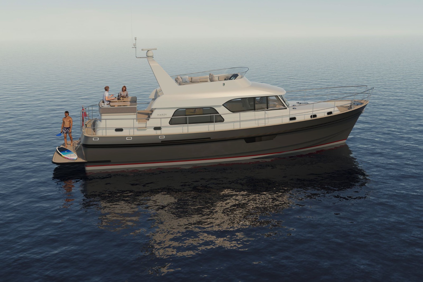 Hardy 53 exterior render Hardy Motor Yachts Boat Sales Sydney Davis Marine Brokerage