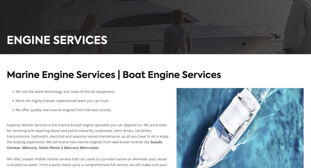 Superior Marine Services Engines