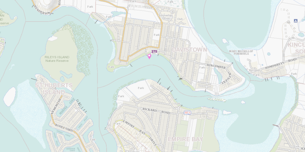 Public Swing Moorings on Brisbane Water Davistown Map