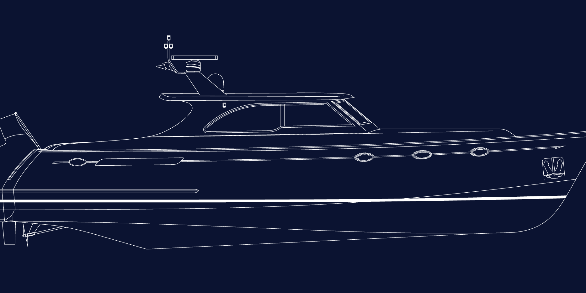 Blueprint image of Duchy 60 profile - Duchy Motor Launches Boat Sales Sydney