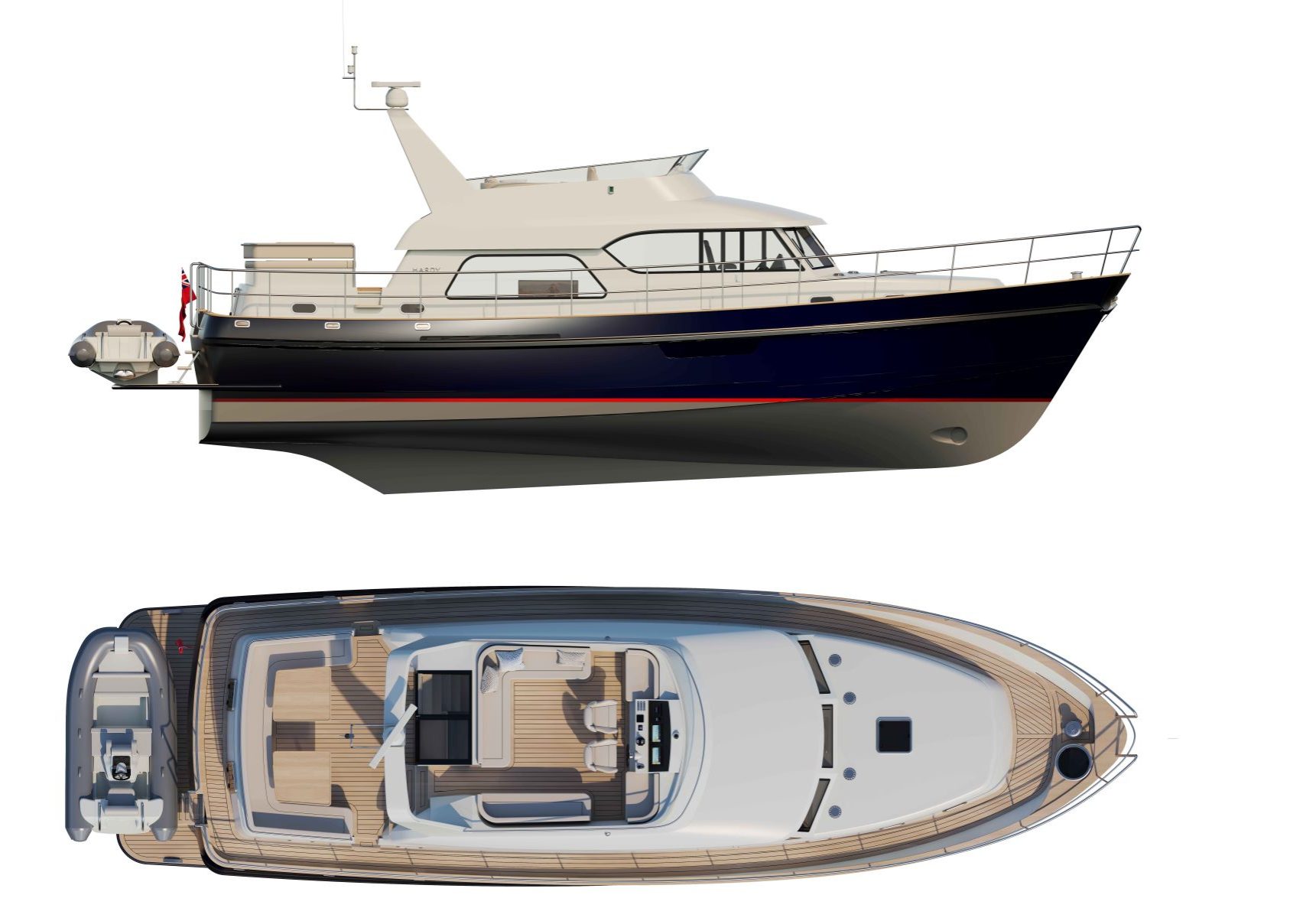 Hardy 53 profile and deck plan Hardy Motor Yachts Boat Sales Sydney Davis Marine Brokerage