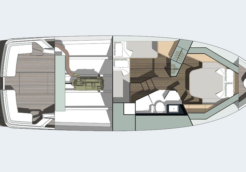 Hardy 40DS Deck Plan & Cabin Hardy Motor Yachts Boat Sales Sydney Davis Marine Brokerage